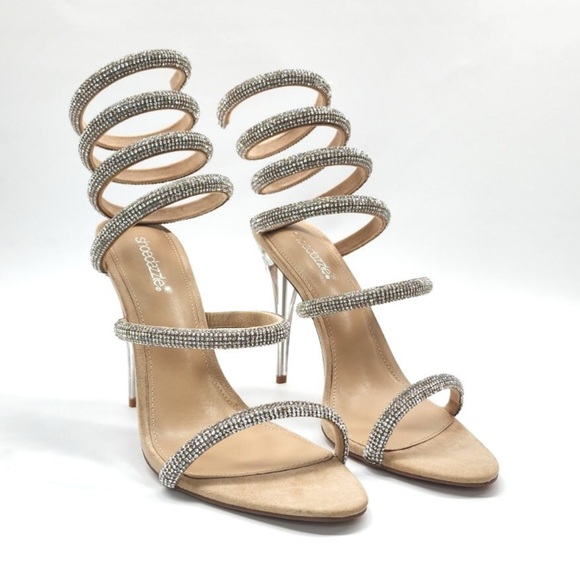 Shoe Dazzle Women's Glittering Silver Heels - Picture 1 of 4